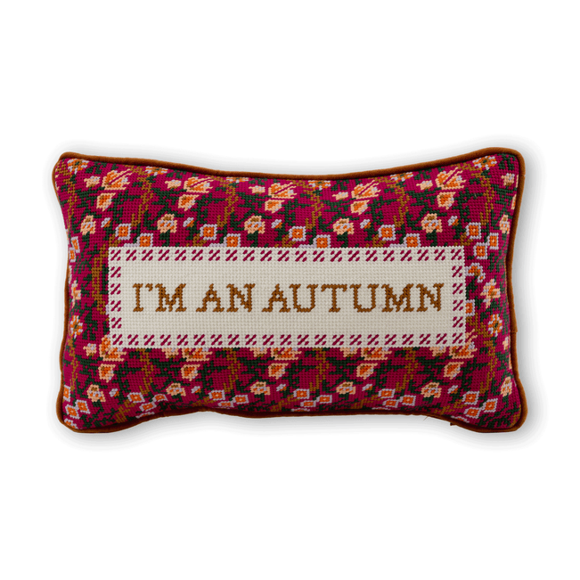 I'm An Autumn Needlepoint Pillow - Furbish Studio