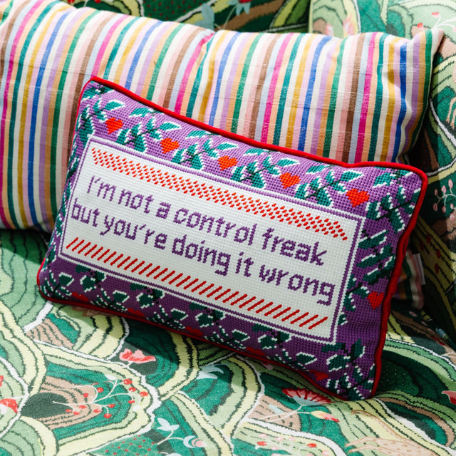 Control Freak Needlepoint Pillow - Furbish Studio