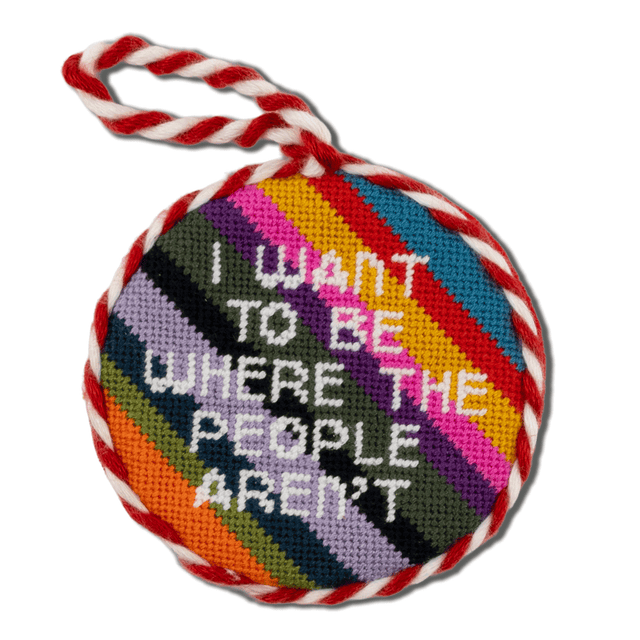 Needlepoint Ornament - Where the People Aren't - Furbish Studio