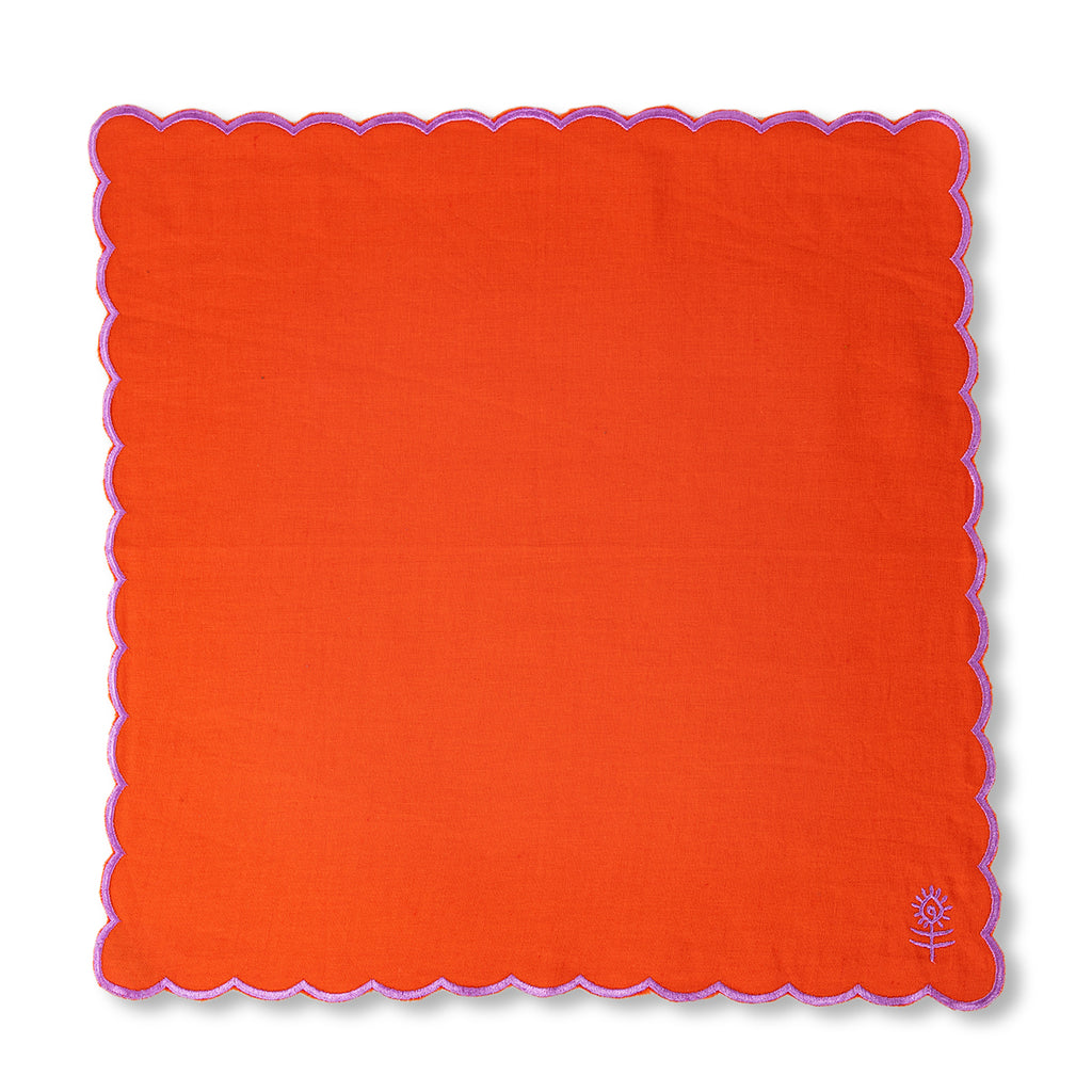 Icon Linen Napkins S/4 - Orange + Lilac - Furbish Studio