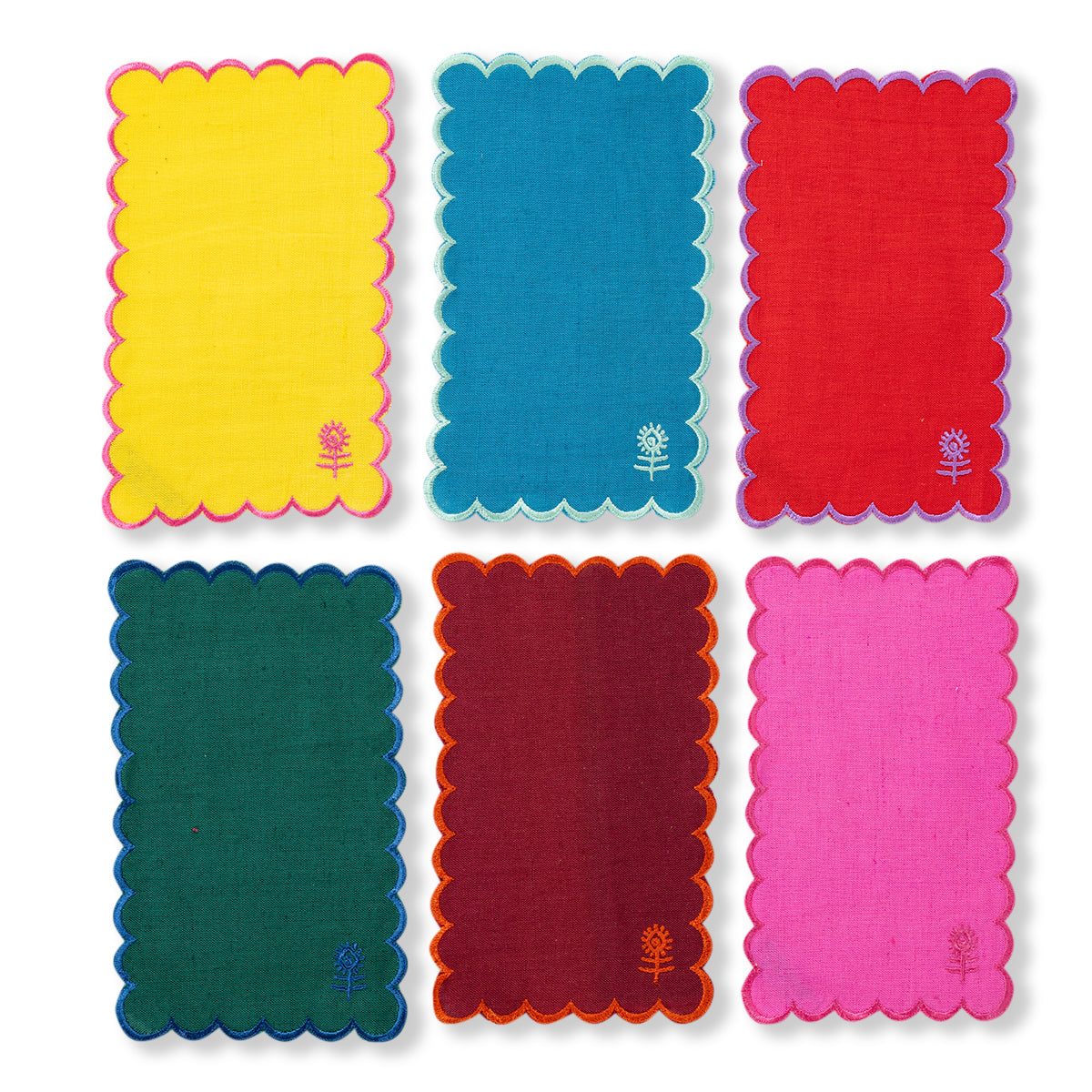 Furbish Studio - Icon Linen Cocktail Napkins S/6 - Rainbow