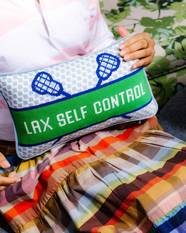 Lax Self Control Needlepoint Pillow - Furbish Studio