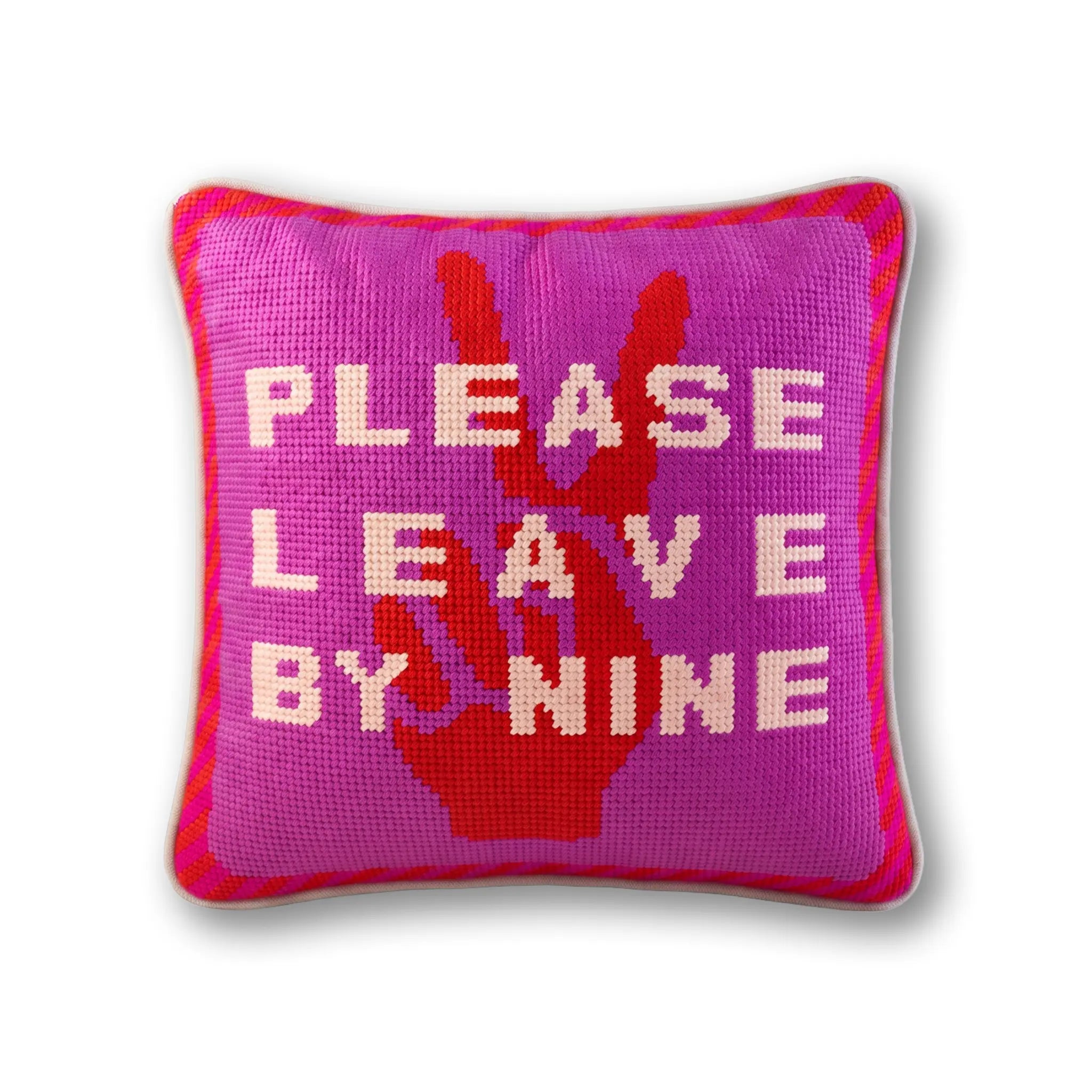 Please Leave by Nine Needlepoint Pillow – Furbish Studio