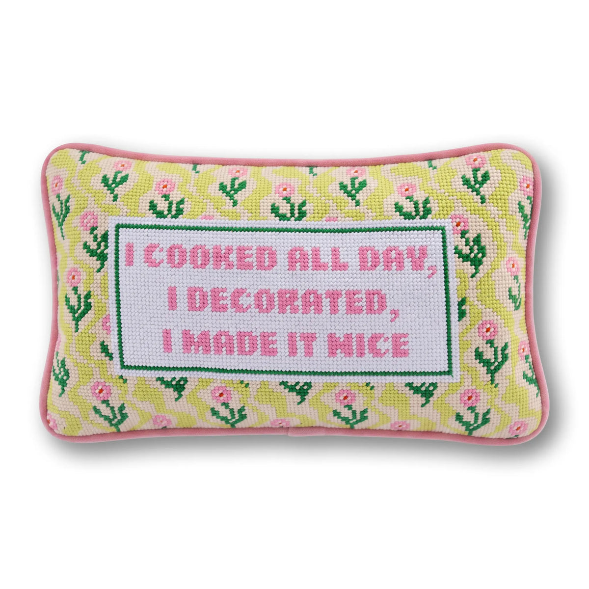 Made it Nice Needlepoint Pillow - Furbish Studio