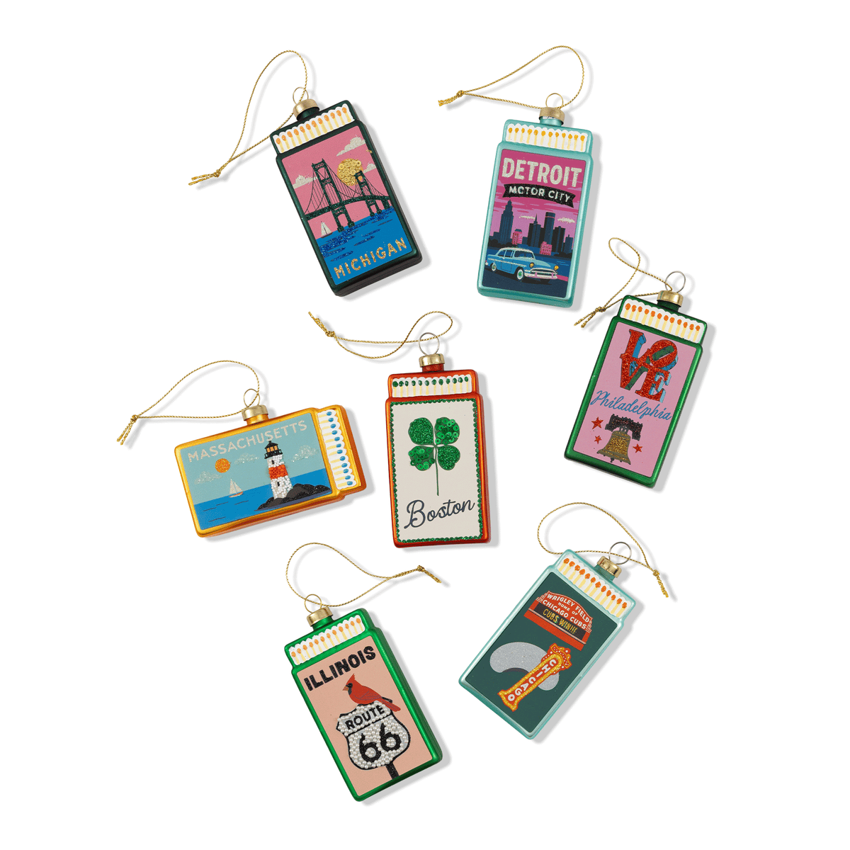 Detroit Matchbook Ornament - Furbish Studio