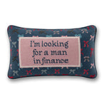 Man In Finance Needlepoint Pillow - Furbish Studio