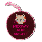 Needlepoint Ornament - Meowy & Bright - Furbish Studio