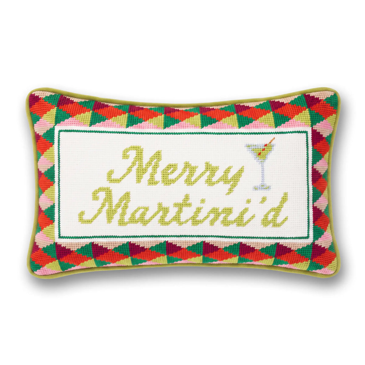 Merry Tini'd Needlepoint Pillow - Furbish Studio