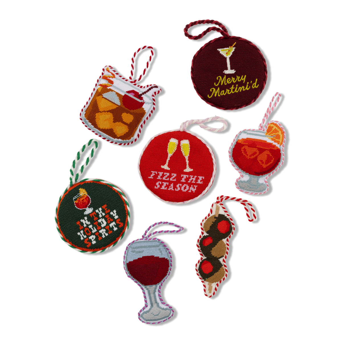 Needlepoint Ornament - Merry Martini - Furbish Studio