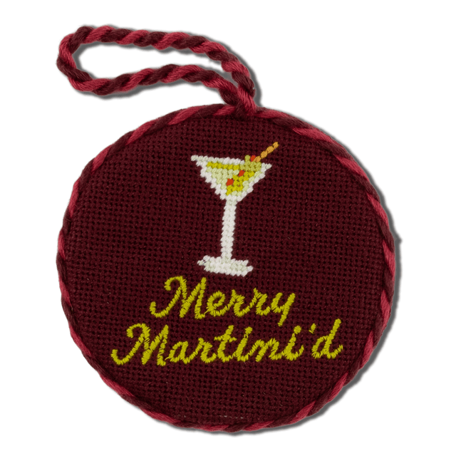 Needlepoint Ornament - Merry Martini - Furbish Studio