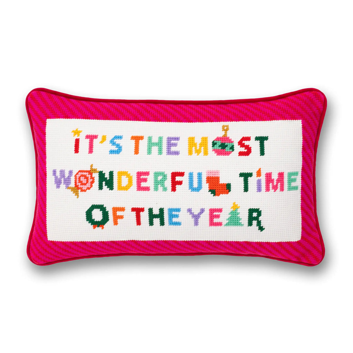 Most Wonderful Time Needlepoint Pillow - Furbish Studio