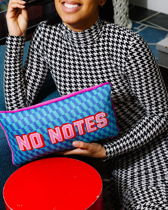 No Notes Needlepoint Pillow - Furbish Studio