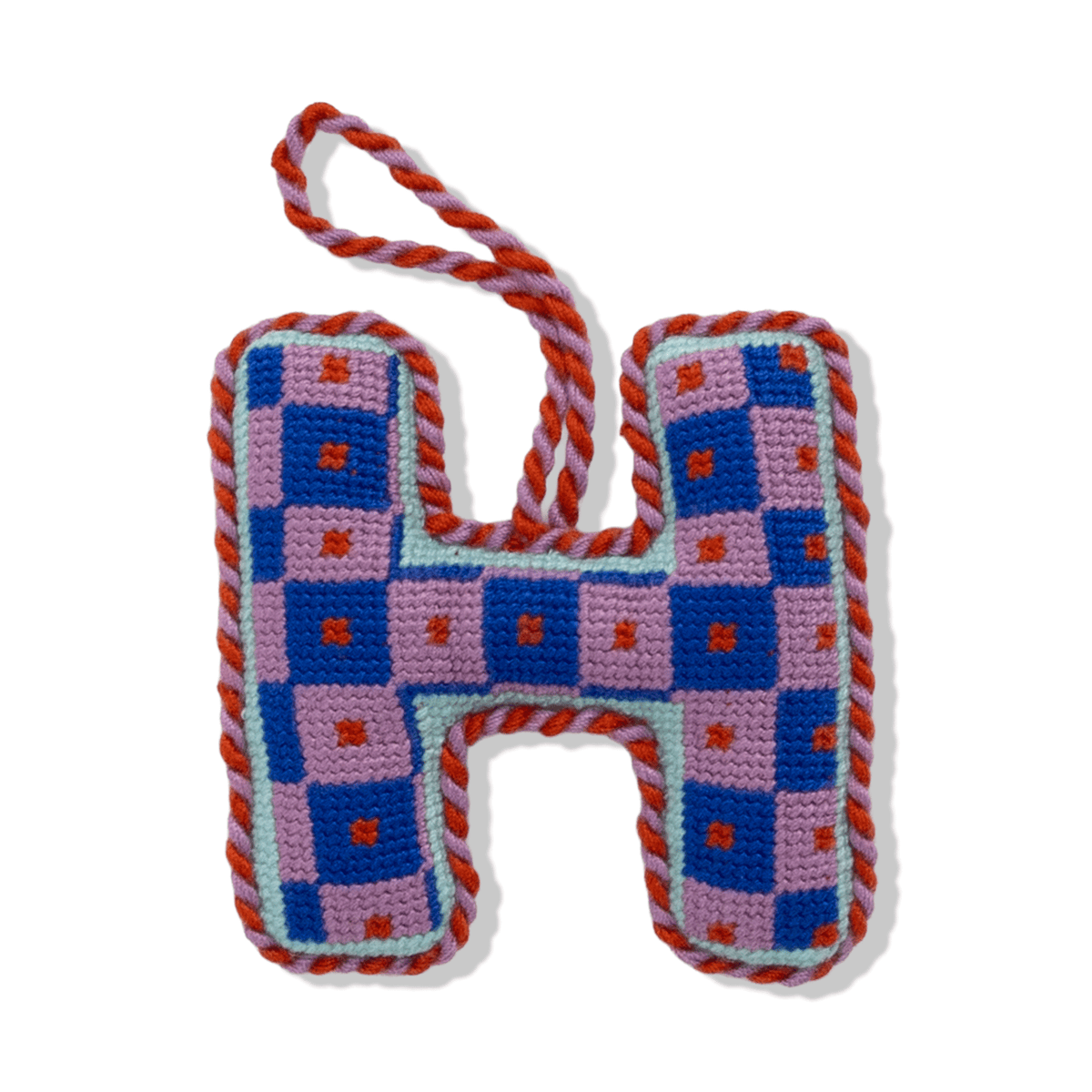 Needlepoint Monogram Ornament - H - Furbish Studio