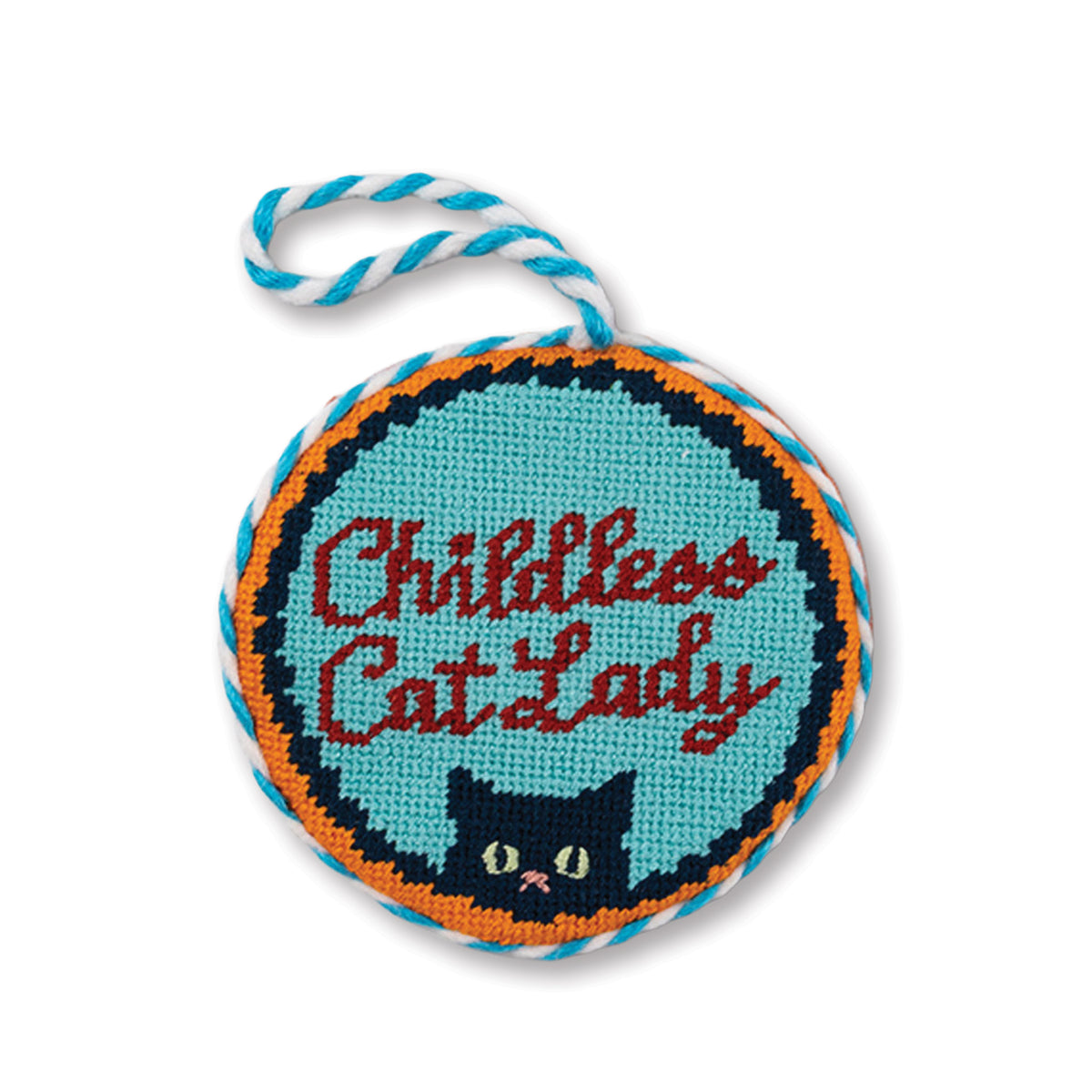 Needlepoint Ornament - Childless Cat Lady