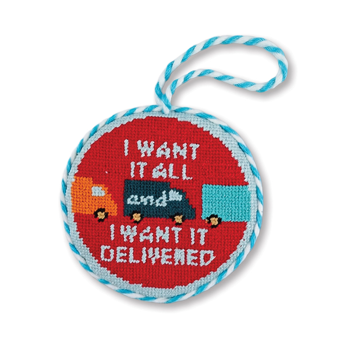 Needlepoint Ornament - Delivered - Furbish Studio