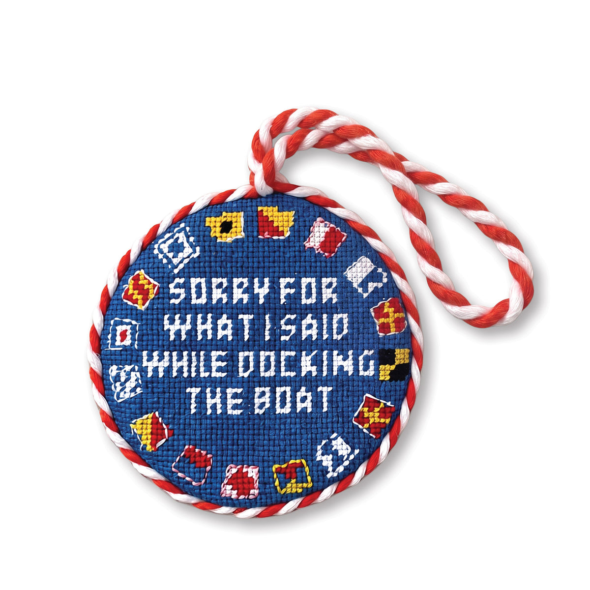 Needlepoint Ornament - Docking the Boat