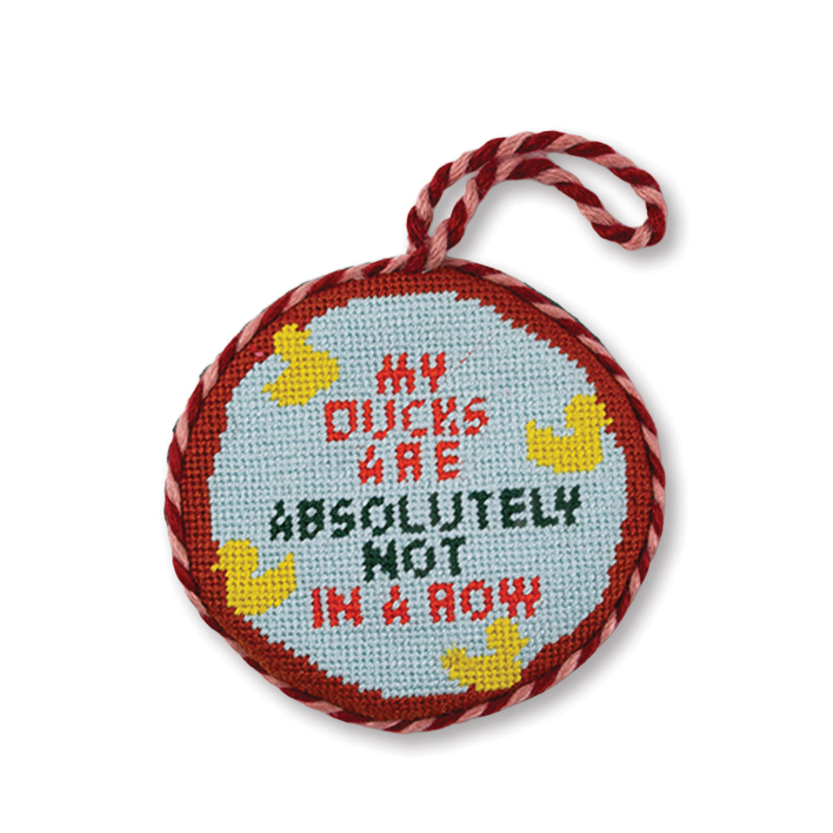 Needlepoint Ornament - Ducks in a Row - Furbish Studio
