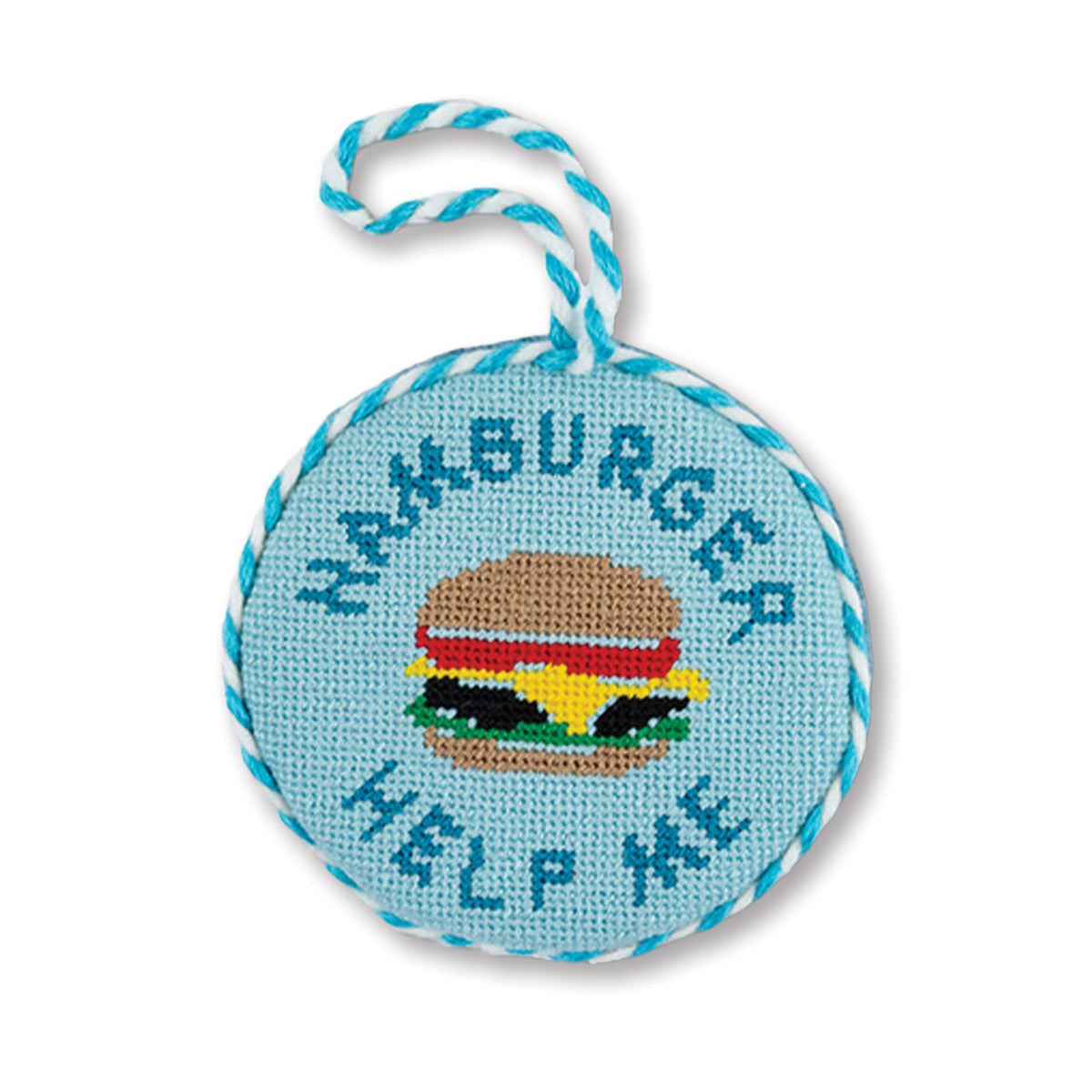 Needlepoint Ornament - Hamburger Help Me - Furbish Studio