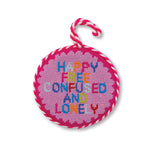 Needlepoint Ornament - Happy & Free - Furbish Studio