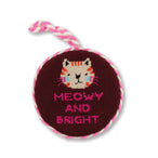 Needlepoint Ornament - Meowy & Bright