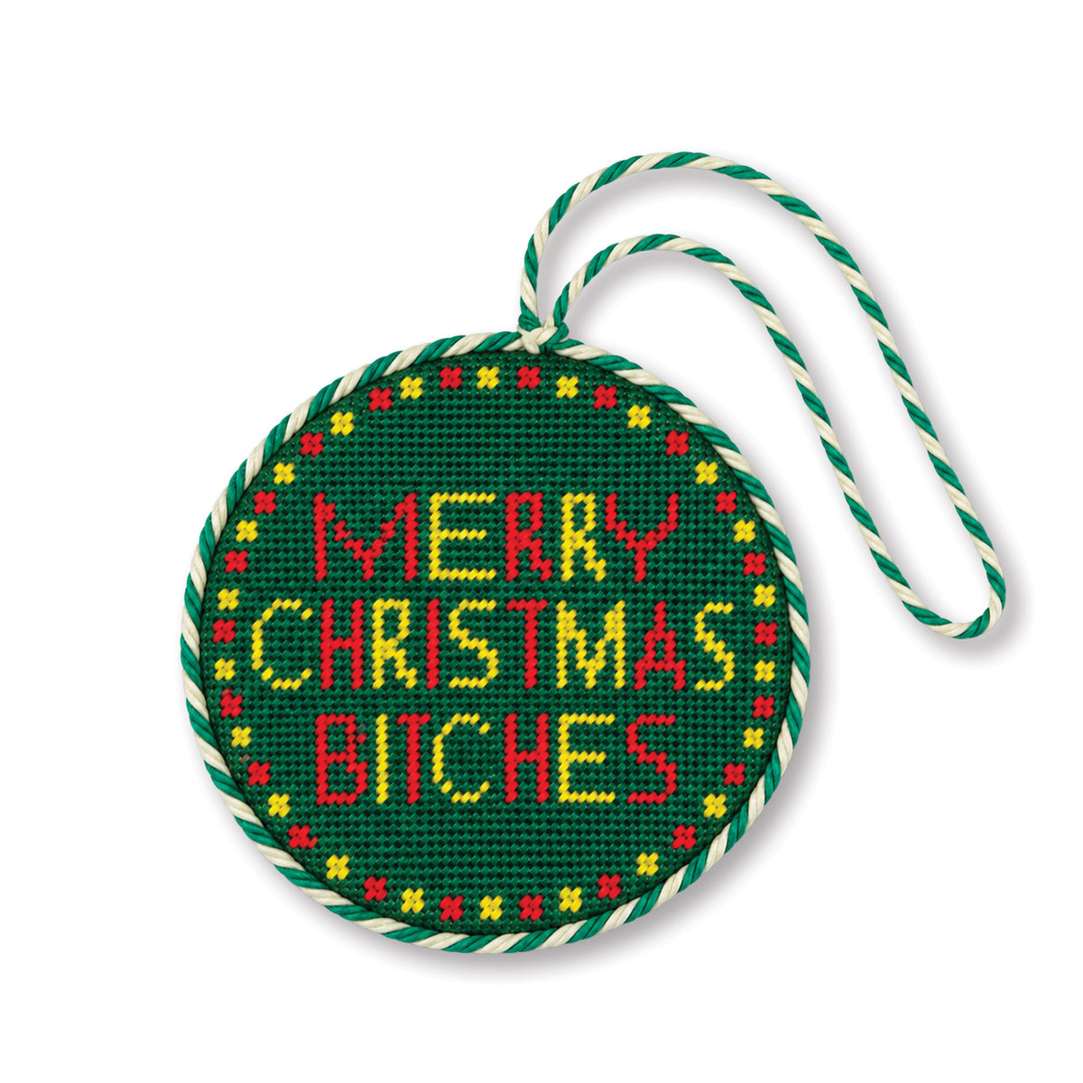 Needlepoint Ornament - Merry Christmas Bitches