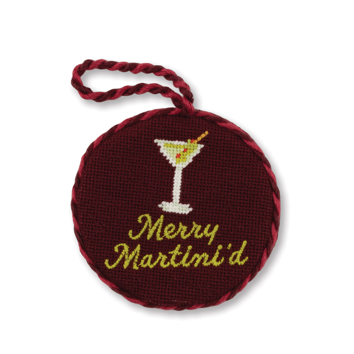 Needlepoint Ornament - Merry Martini