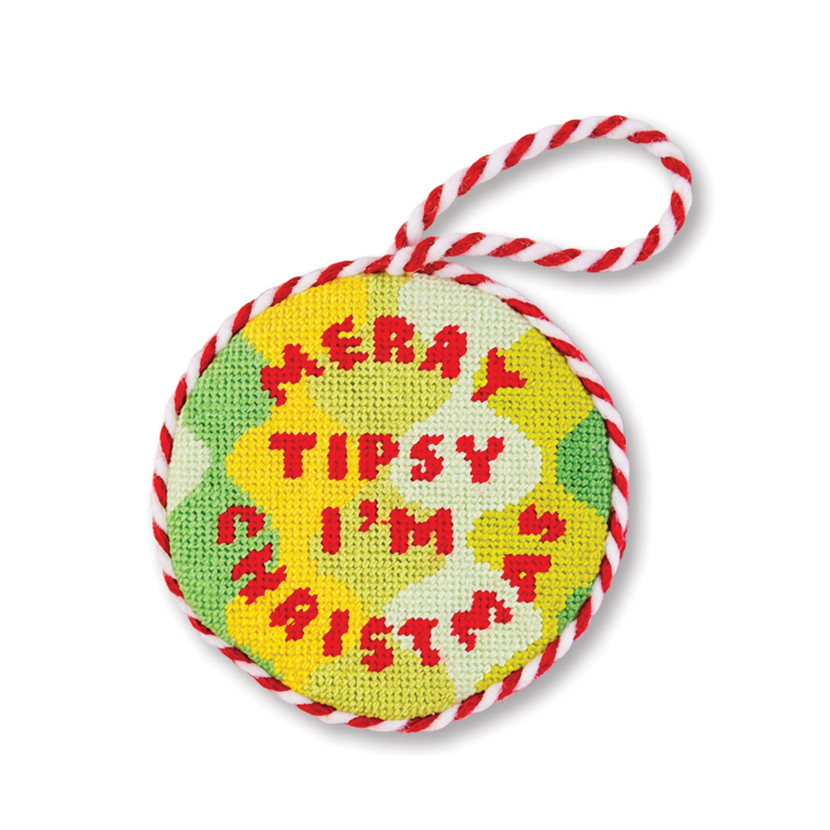 Needlepoint Ornament - Merry Tipsy - Furbish Studio