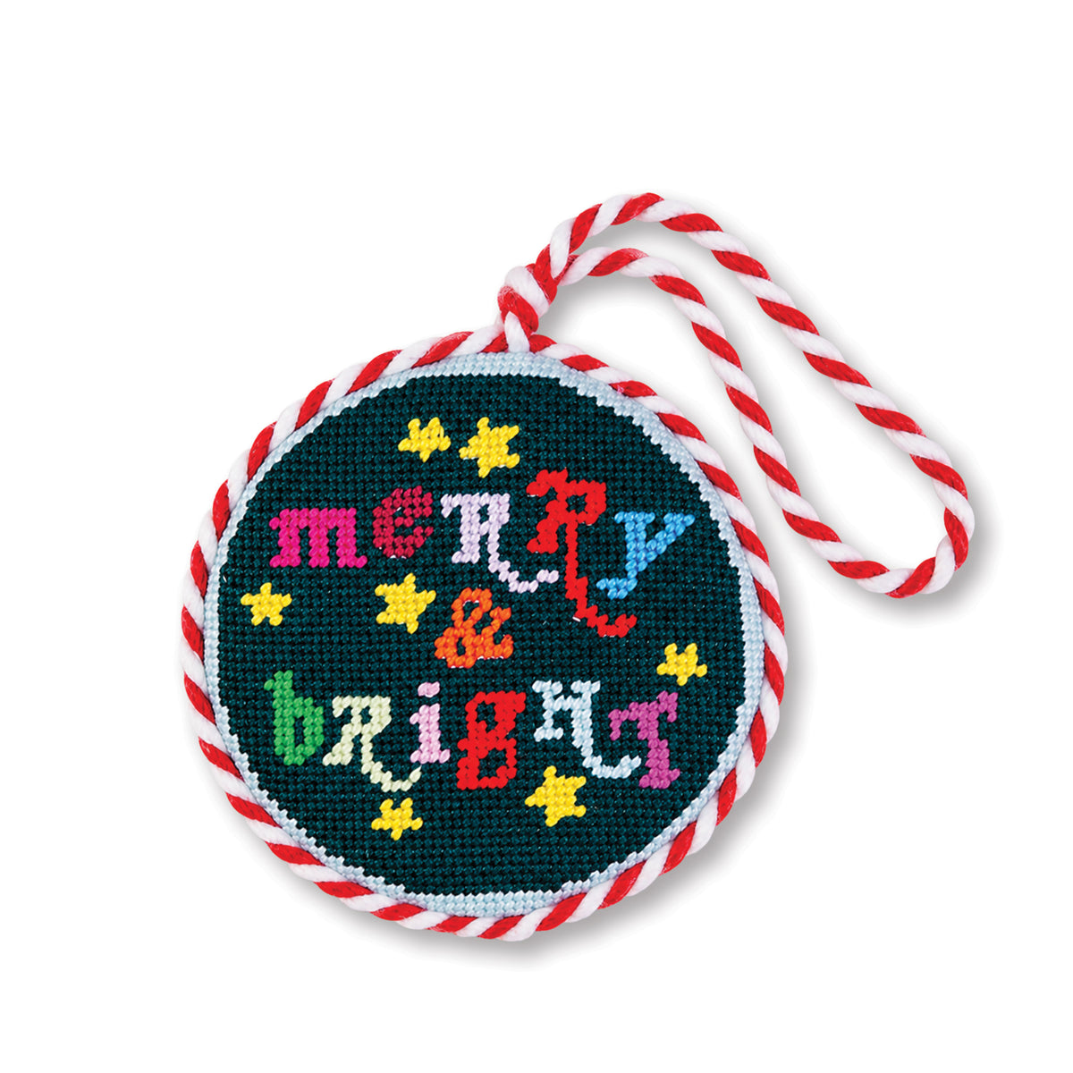 Needlepoint Ornament - Merry & Bright