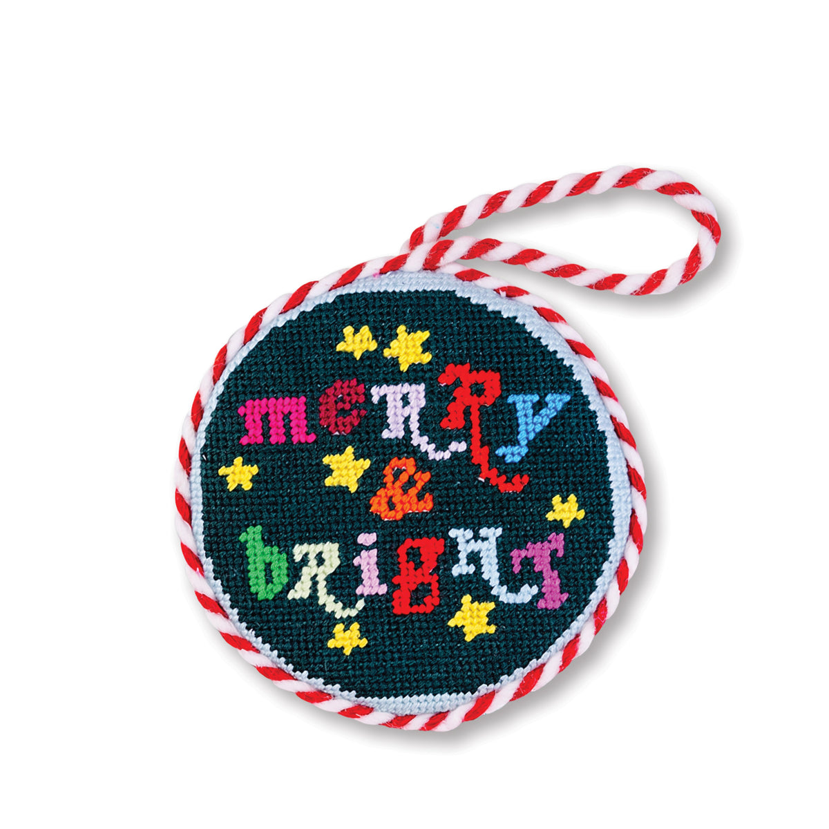 Needlepoint Ornament - Merry & Bright - Furbish Studio