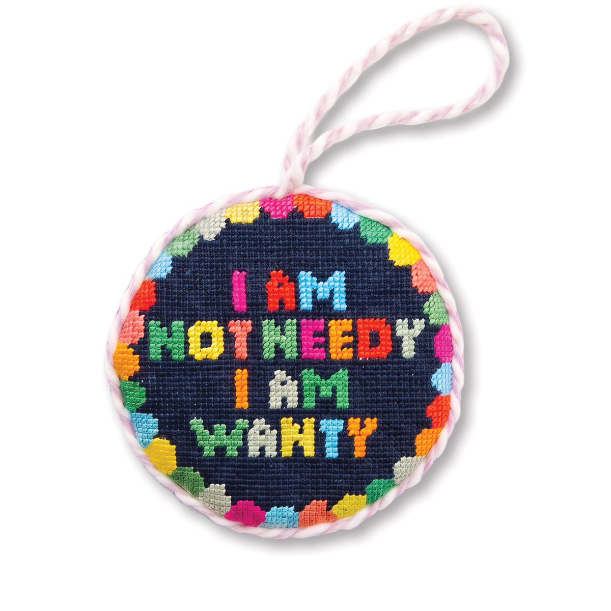 Needlepoint Ornament - Not Needy Rainbow - Furbish Studio