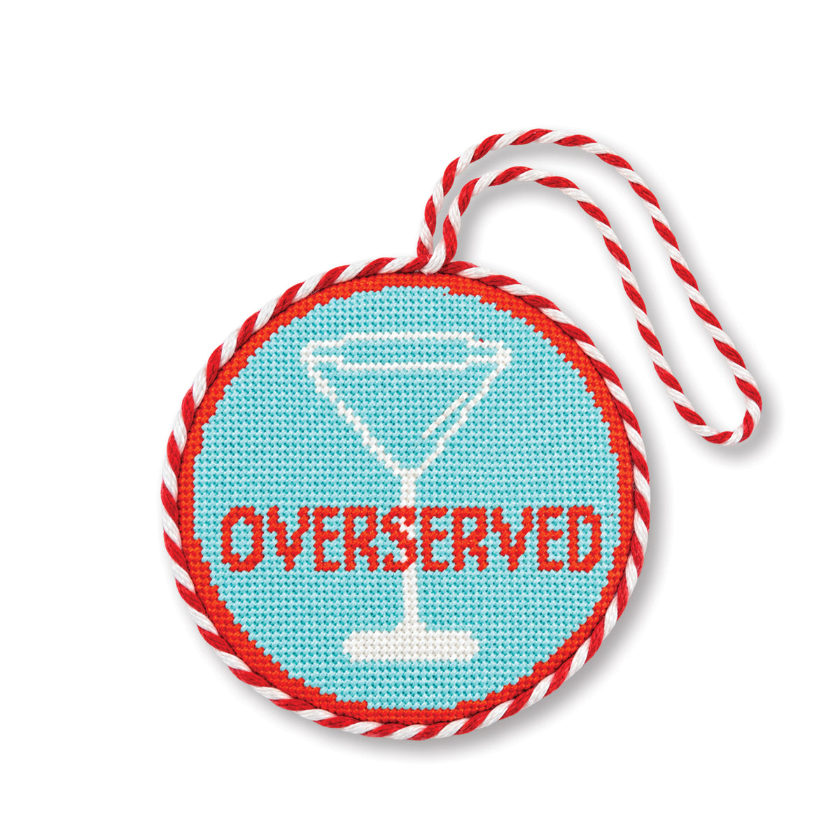 Needlepoint Ornament - Overserved - Furbish Studio