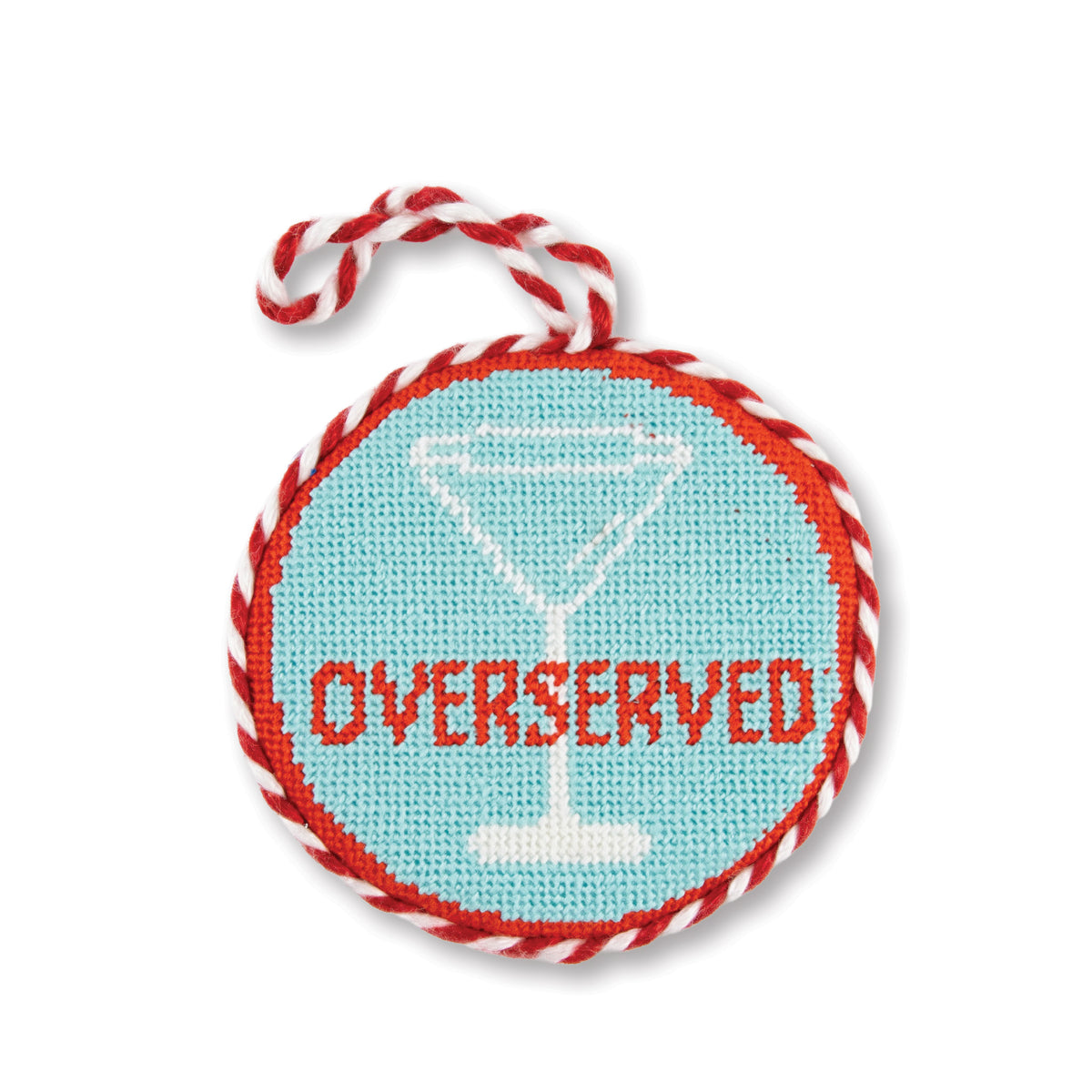Needlepoint Ornament - Overserved - Furbish Studio