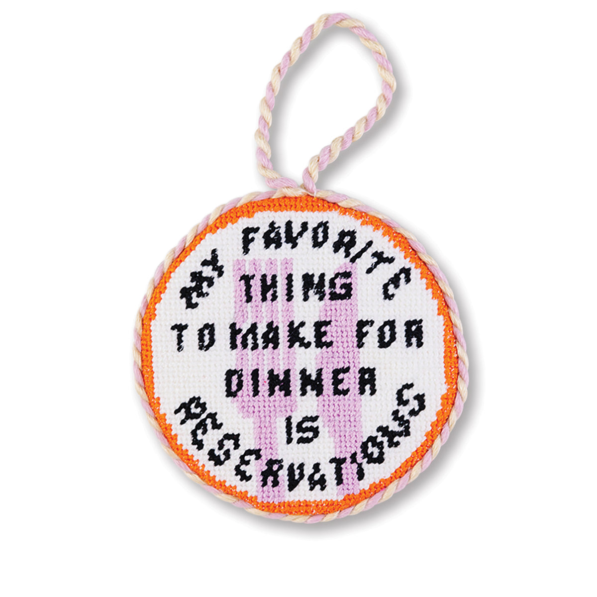 Needlepoint Ornament - Reservations - Furbish Studio
