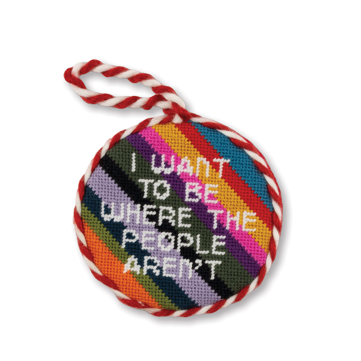 Needlepoint Ornament - Where the People Aren't - Furbish Studio