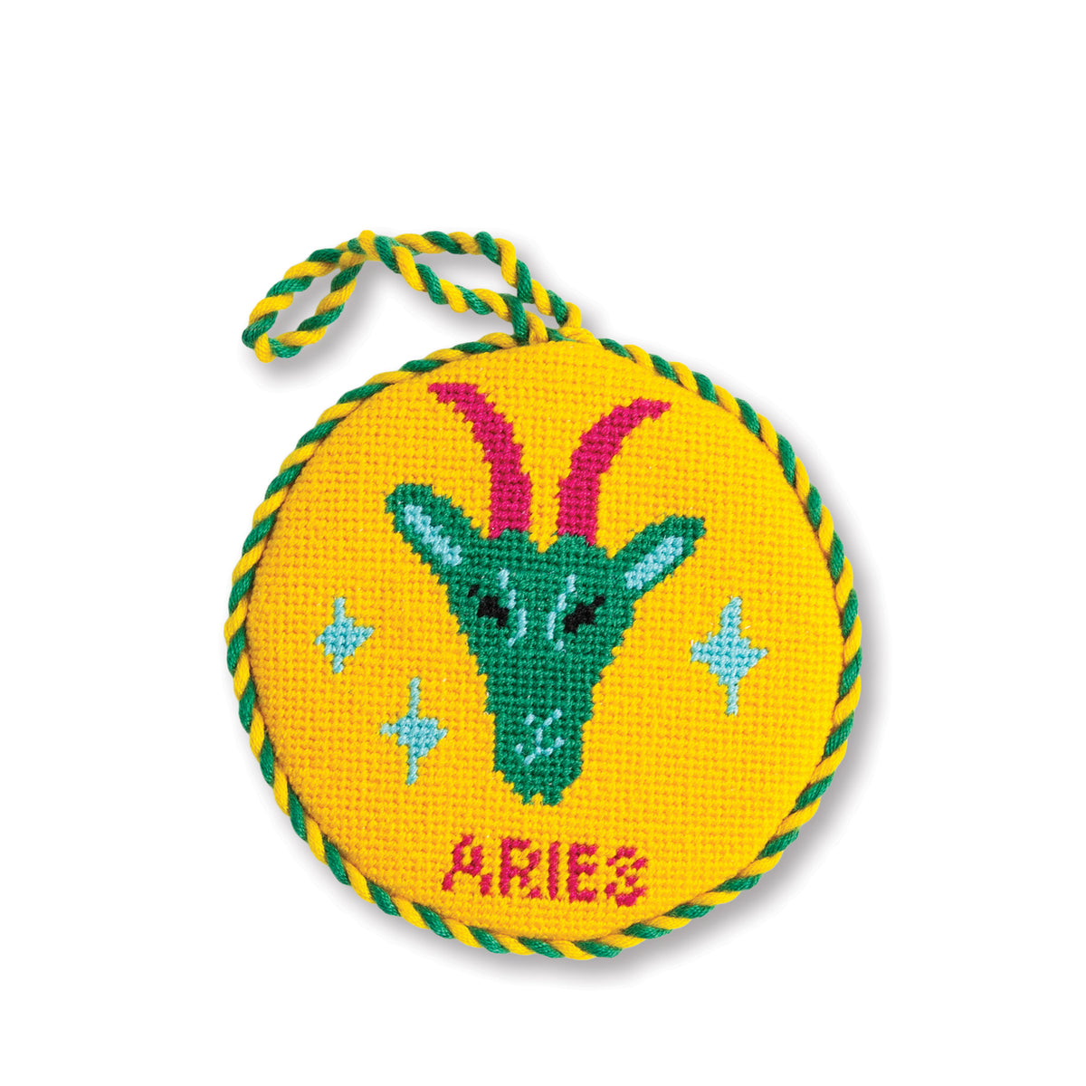 Needlepoint Zodiac Ornament - Aries - Furbish Studio