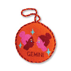 Needlepoint Zodiac Ornament - Gemini