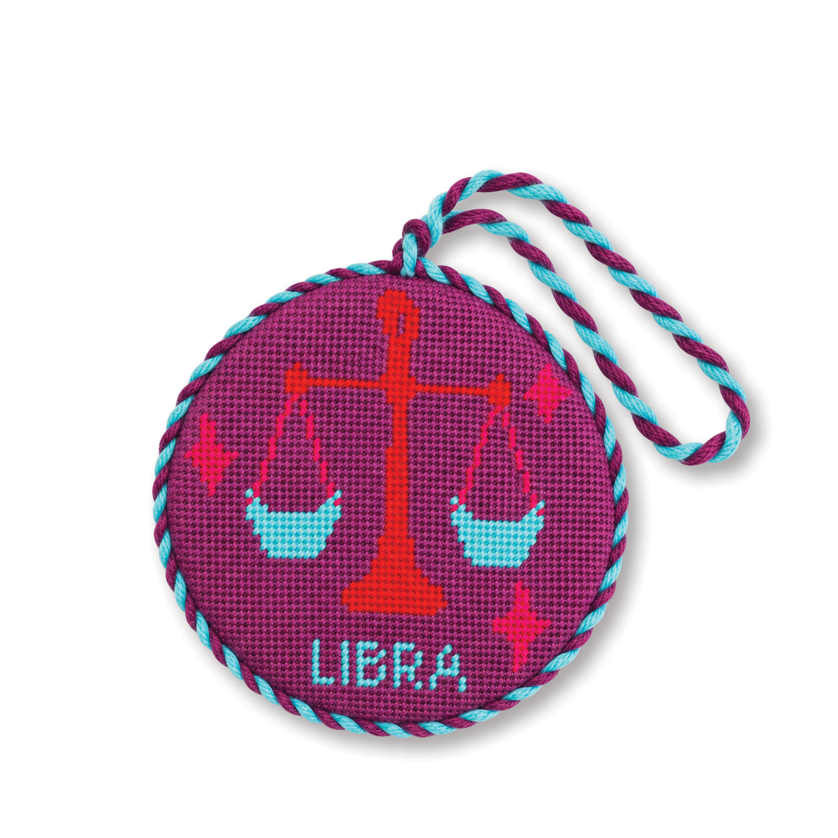 Needlepoint Zodiac Ornament - Libra - Furbish Studio