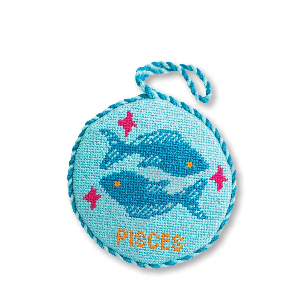 Needlepoint Zodiac Ornament - Pisces - Furbish Studio