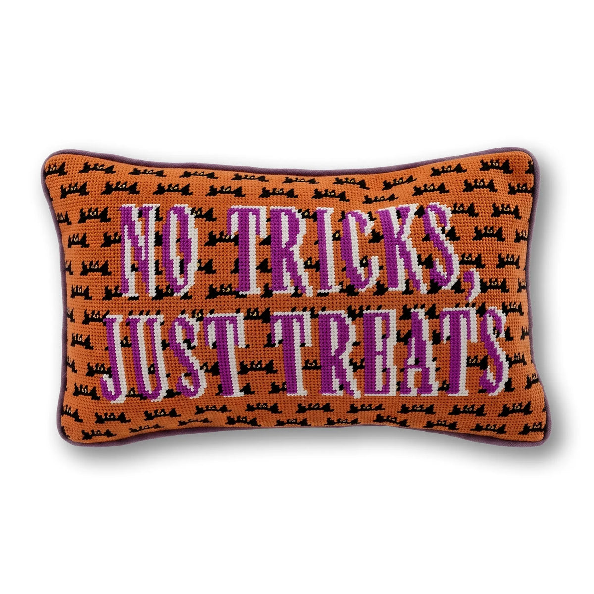 No Tricks Needlepoint Pillow - Furbish Studio