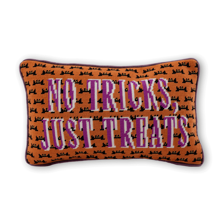 No Tricks Needlepoint Pillow - Furbish Studio