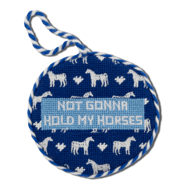 Needlepoint Ornament - Hold My Horses - Furbish Studio