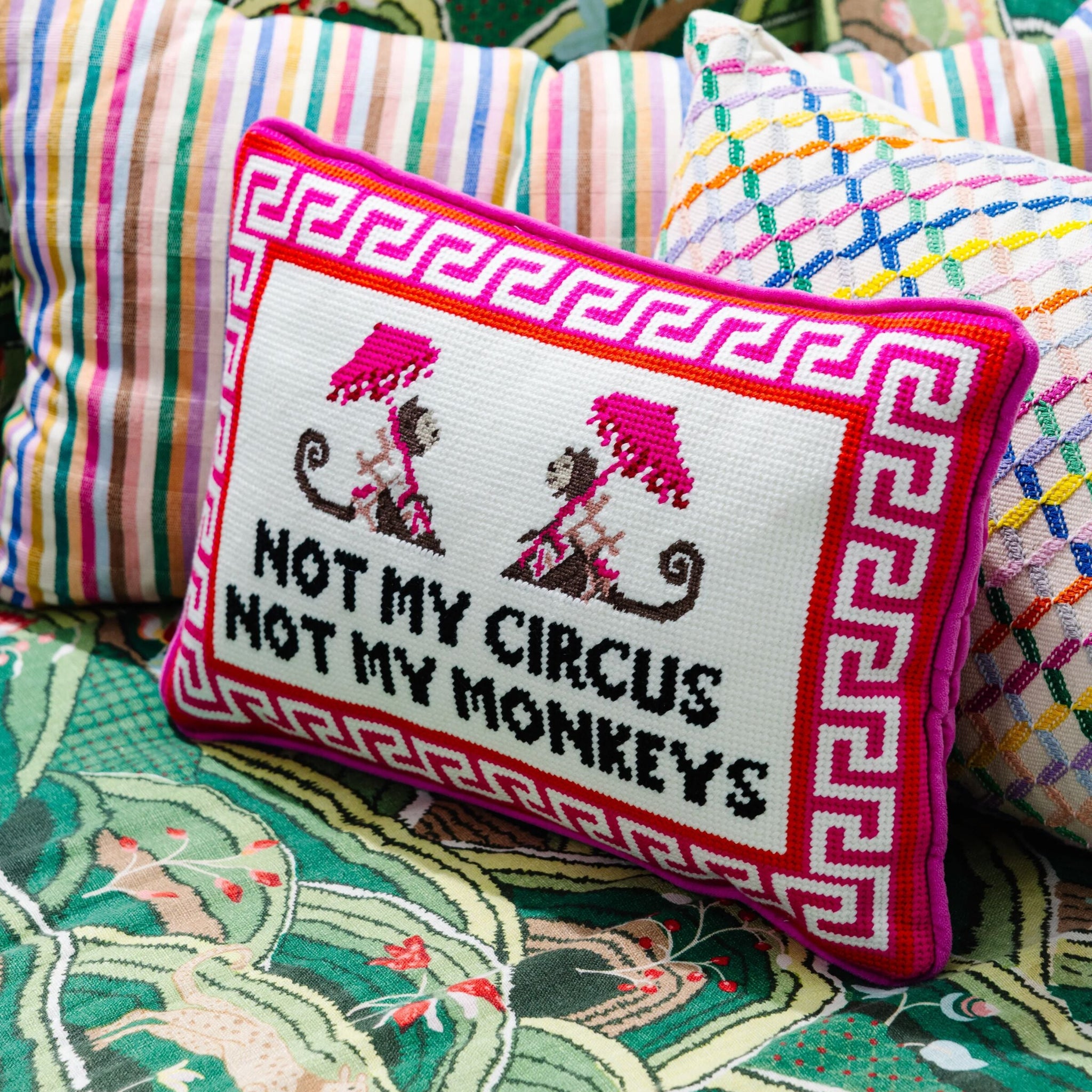 Not My Circus Needlepoint Pillow | Furbish Studio