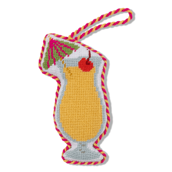 Needlepoint Icon Ornament - Piña Colada - Furbish Studio