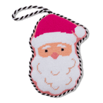 Needlepoint Icon Ornament - Pink Santa - Furbish Studio
