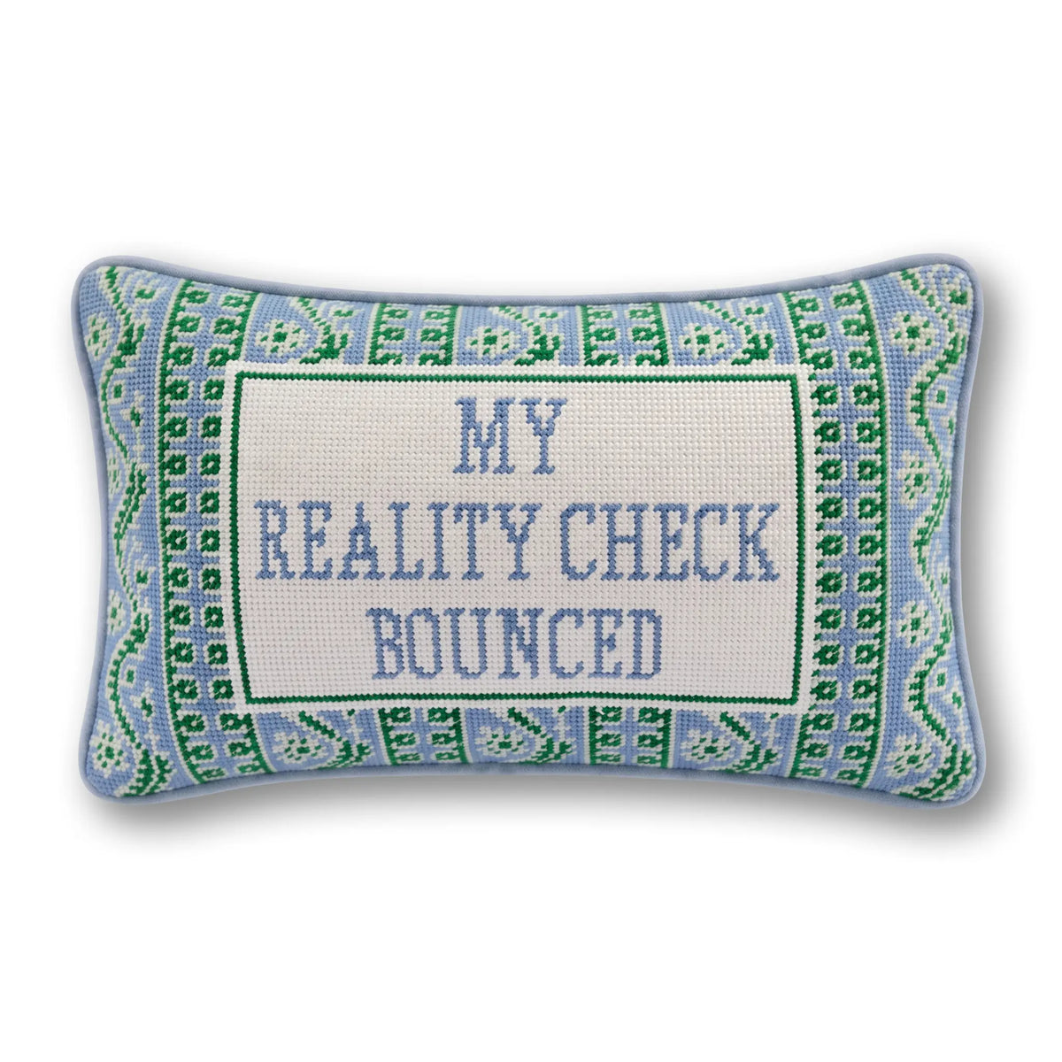 Reality Check Needlepoint Pillow - Furbish Studio
