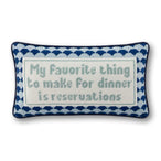 Reservations Needlepoint Pillow
