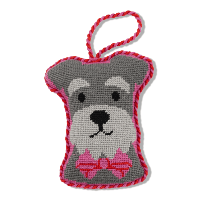 Needlepoint Icon Ornament - Schnauzer - Furbish Studio