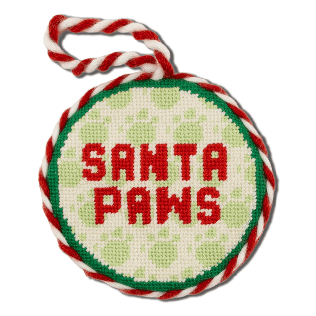 Needlepoint Ornament - Santa Paws - Furbish Studio