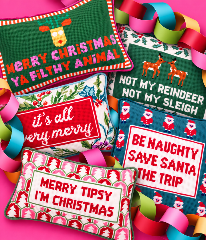 Holiday Needlepoint Pillows