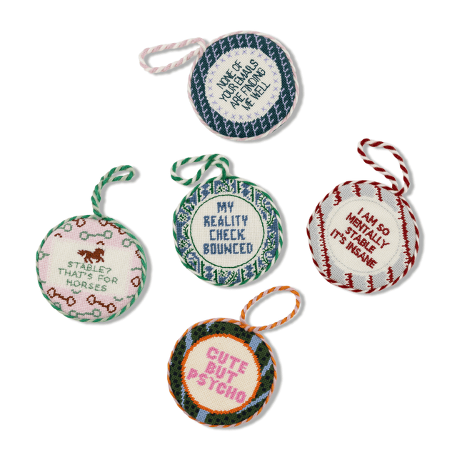 Needlepoint Ornament - Reality Check Bounced - Furbish Studio